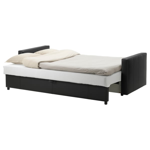 FRIHETEN Sofa katil tiga tempat duduk, Bomstad hitam