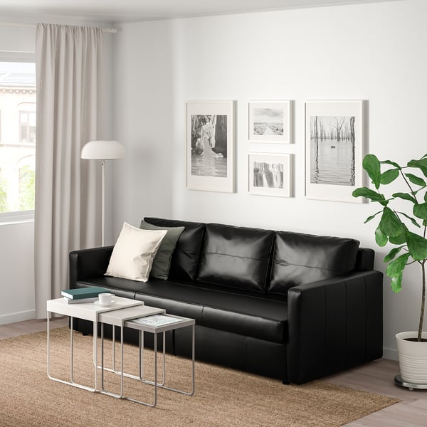 FRIHETEN Sofa katil tiga tempat duduk, Bomstad hitam