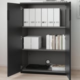 GALANT Kabinet berpintu, venir kayu ash diwarna hitam, 80x120 cm