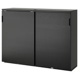 GALANT Kabinet dengan pintu gelangsar, venir kayu ash diwarna hitam, 160x120 cm
