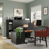 GALANT Kabinet dengan pintu gelangsar, venir kayu ash diwarna hitam, 160x120 cm