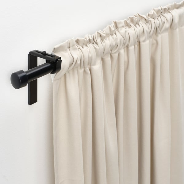GINSTMOTT Langsir, 1 pasang, kuning air/dengan pita tendas, 145x250 cm