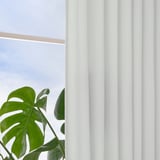 GINSTMOTT Langsir, 1 pasang, putih/dengan pita tendas, 145x250 cm