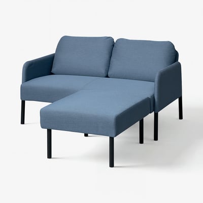 GLOSTAD Sofa 2 tpt ddk dgn chaise longue, Knisa biru sederhana