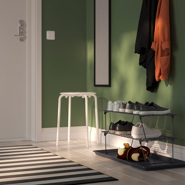 GREJIG / BAGGMUCK Set 3 unit perabot ruang masuk, kelabu