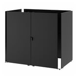 GRILLSKÄR Pintu/unit tepi/belakang, hitam/keluli tahan karat luar rumah, 86x61 cm