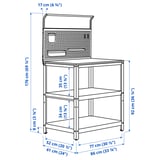 GRILLSKÄR Pulau dapur dengan panel belakang
