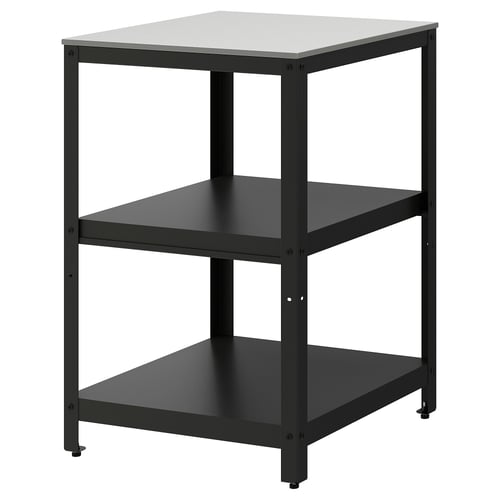 GRILLSKÄR Unit dapur terbuka, hitam/keluli tahan karat luar rumah, 61x61 cm