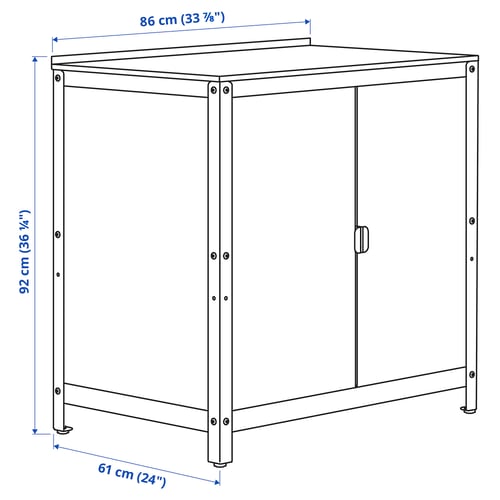 GRILLSKÄR Unit para-para pulau dapur, keluli tahan karat, 86x61 cm