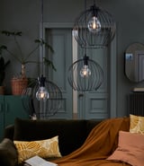 GRINDFALLET Lampu pendan, hitam, 30 cm