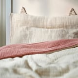 GULDVÄVARE Set 3 unit linen tempat tidur bayi, merah jambu pucat/kuning air, 60x120 cm
