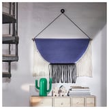 HÄNGALM Dewangga gantung, kuning air hitam/Biru ungu lembut, 85x60 cm