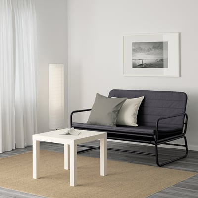 HAMMARN Sofa katil, Knisa kelabu gelap/hitam