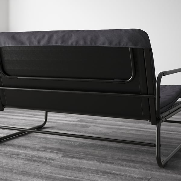 HAMMARN Sofa katil, Knisa kelabu gelap/hitam