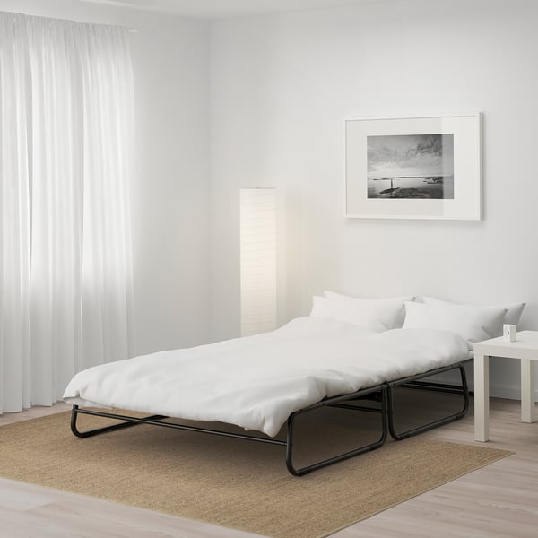 HAMMARN Sofa katil, Knisa kelabu gelap/hitam