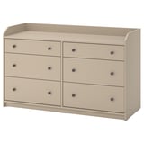 HAUGA Almari 6 laci, kuning air, 138x84 cm
