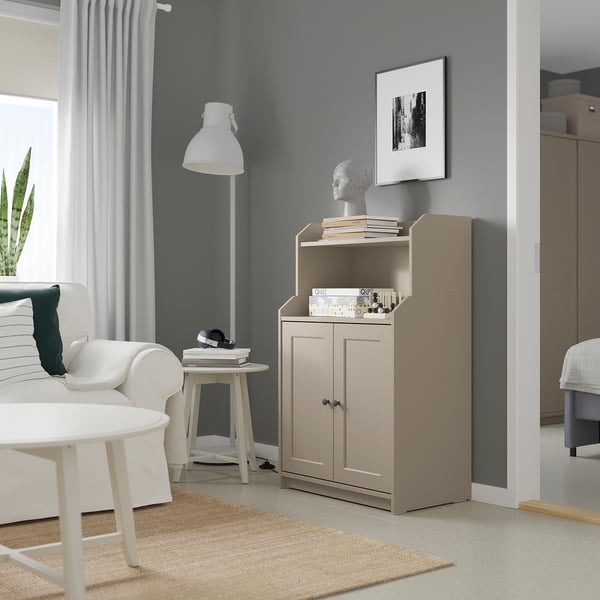 HAUGA Kabinet 2 pintu, kuning air, 70x116 cm