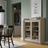 HAUGA Kabinet pintu kaca, kuning air, 105x116 cm