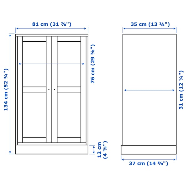 HAVSTA Kabinet pintu kaca dengan ketapak