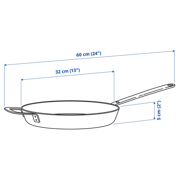 HEMKOMST Kuali utk menggoreng, keluli tahan karat/salutan tidak melekat, 32 cm