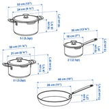 HEMKOMST Set memasak 7 unit, keluli tahan karat