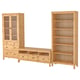 HEMNES Kombinasi storan TV, coklat muda/kaca jernih, 326x198 cm