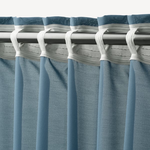 Hilja Langsir 1 Pasang Biru 145x250 Cm Ikea