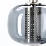 HÖGVIND Lampu pendan dgn 3 lampu, bersadur nikel/kelabu kaca, 41 cm