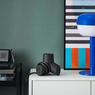 HORNFELS Kord sambungan, kelabu gelap, 1.8 m