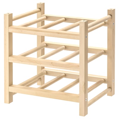 HUTTEN Rak untuk 9 botol wain, kayu padu