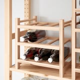 HUTTEN Rak untuk 9 botol wain, kayu padu