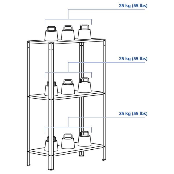 HYLLIS Unit rak, dalam/luar, 60x27x74 cm