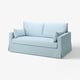 HYLTARP Sofa katil dua tempat duduk, Kilanda biru pucat