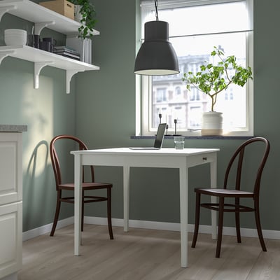IDANÄS / SKOGSBO Meja dan 2 kerusi, putih/coklat gelap, 51/86x96 cm