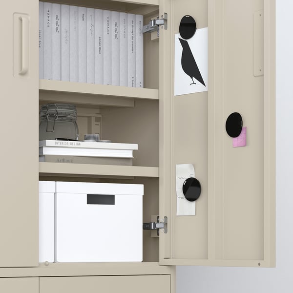 IDÅSEN Kabinet berpintu dan berlaci, kuning air, 80x47x119 cm