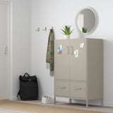 IDÅSEN Kabinet berpintu dan berlaci, kuning air, 80x47x119 cm