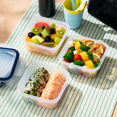 IKEA 365+ Bekas makanan, empat segi/plastik, 750 ml
