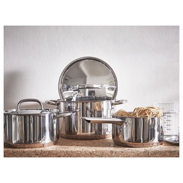 IKEA 365+ Set 6 unit peralatan memasak, keluli tahan karat