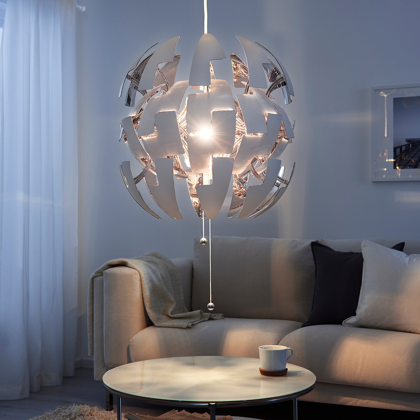 IKEA PS 2014 Lampu pendan, putih/warna perak, 52 cm - IKEA
