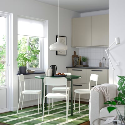 IKEA PS 2026 / VIHALS Meja dan 4 kerusi, hijau/putih, 96 cm