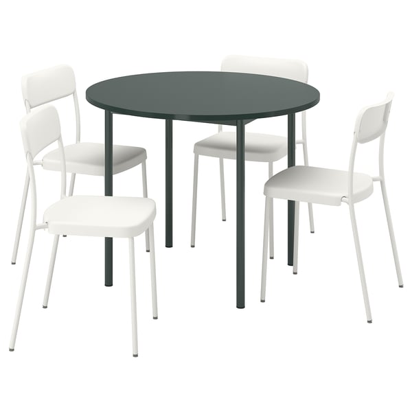 IKEA PS 2026 / VIHALS Meja dan 4 kerusi, hijau/putih, 96 cm