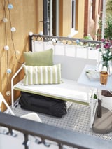 INGMARSÖ Sofa 2 tempat duduk, dalam/luar, putih hijau/kuning air, 118x69x69 cm