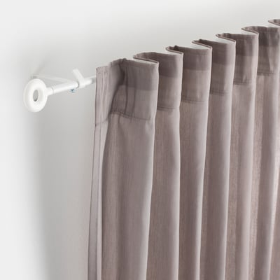 IRJA Set rod langsir, putih, 140 cm