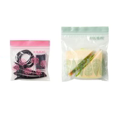 ISTAD Beg kedap udara, merah jambu/hijau, 1/0.4 l
