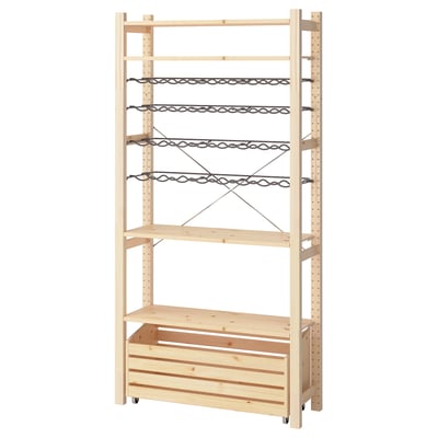 IVAR 1 seksyen/rak botol, kayu pain, 89x30x179 cm