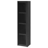 IVAR Kabinet berpintu, hitam jaringan dawai halus, 40x160 cm