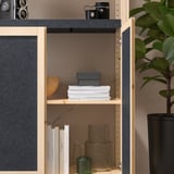 IVAR Unit para-para, dengan 2 pintu kayu pain/kain felt kain felt, 89x30x179 cm