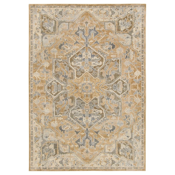 JÄRNVÄG Ambal, bulu nipis, corak perhiasan kuning air/kuning air gelap, 160x230 cm