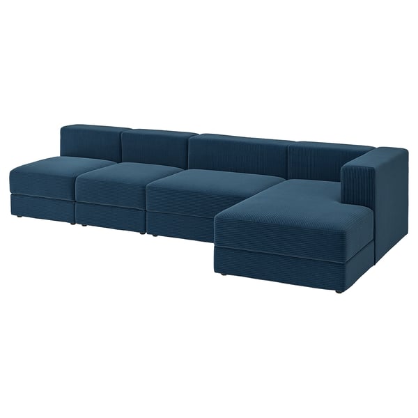 JÄTTEBO Modul sofa 4-5 tempat duduk, kanan/Samsala biru gelap