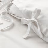 JÄTTELILJA Sarung duvet dan 2 sarung bantal, putih/corak berbunga, 200x200/50x80 cm
